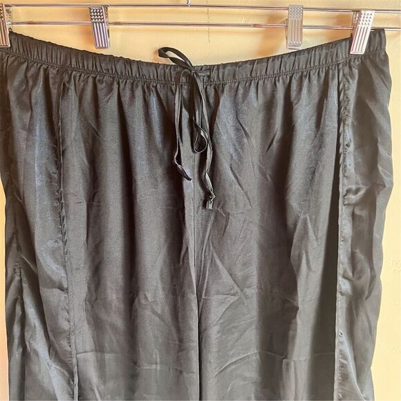 BB Dakota Women's Size 2XL Black Open Wide Leg Pants Elastic Waistband Flowy - Picture 3 of 8